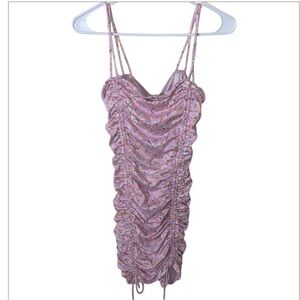 Haute monde Ruched Pink Dress